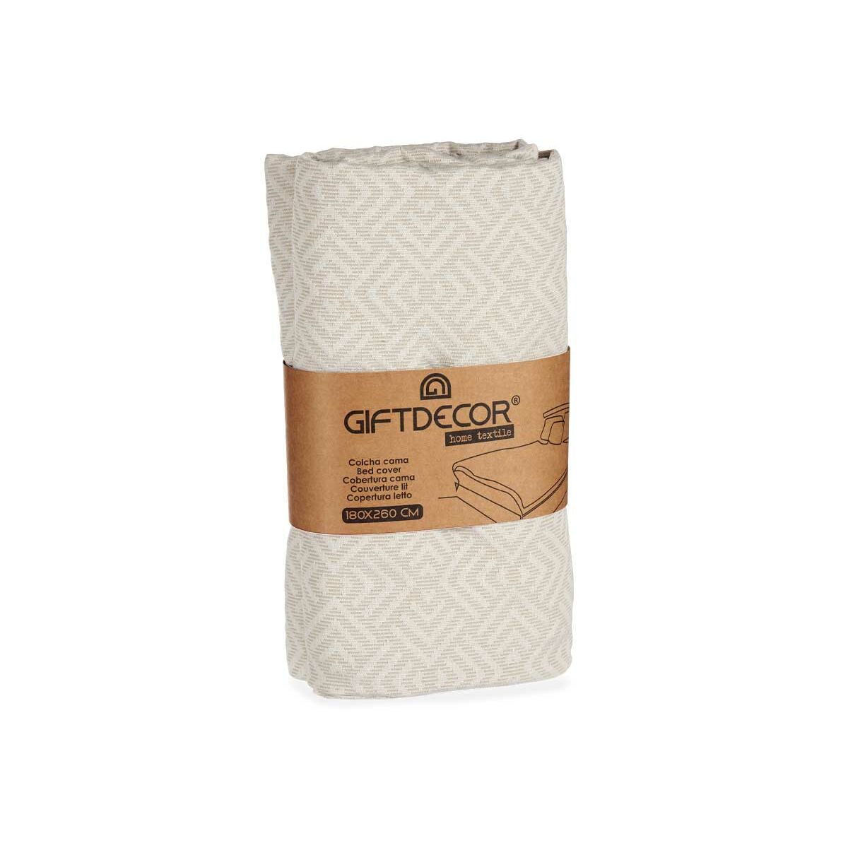 Bedspread (quilt) Gift Decor Beige 180 x 260 cm Geometric (4 Units)